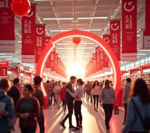 Target store with sale signs